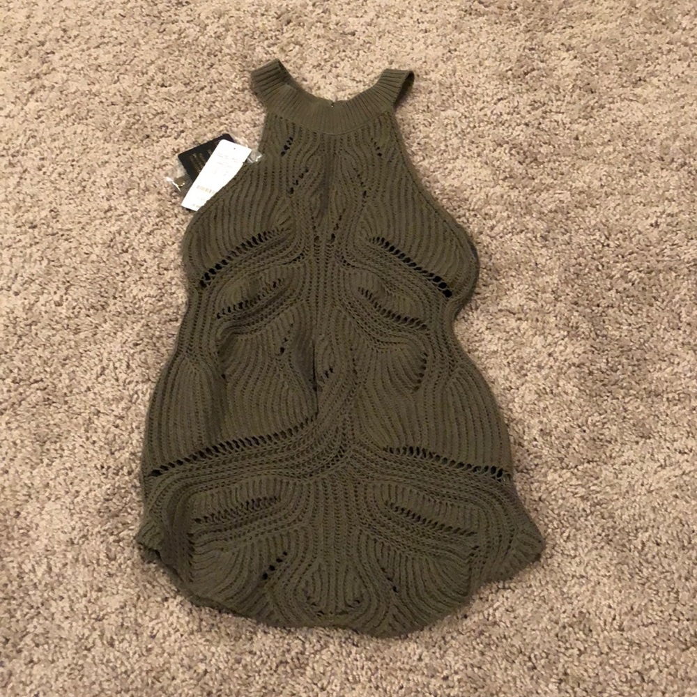 Bebe Crochet Pointelle Sweater Top- NWT